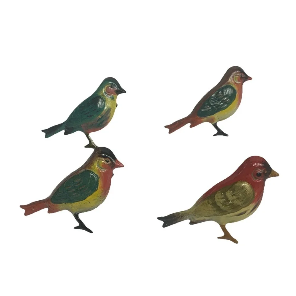 Pier 1 Metal Birds Napkin Ring‎ Holders Multicolor Hand painted Lot Of 4